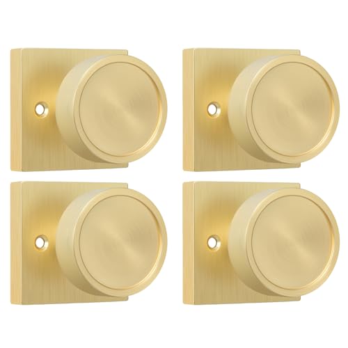 Image of Goldenwarm Gold Door Knobs Dummy, No-Turning Single-Sided Interior Door Knob for for Pantry, French Doors & Closets, 2 Pack /4 Pieces