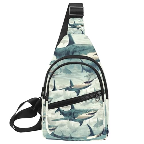 Mochila cruzada Many Shark multicolor con correa ajustable talla única