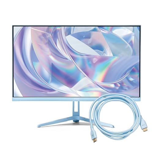 Image of Pixio PX249 Wave Blue 24 inch 240Hz 1080 Fast IPS Panel 1ms GTG Adaptive Sync Gaming Monitor with Blue HDMI 2.1 Cable Ultra Certified Ultra High Speed 10FT 8K 60Hz 4K 120Hz Nylon Braided
