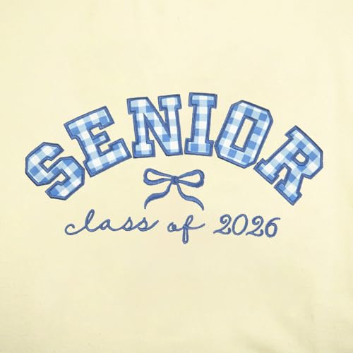 Senior 2026 Shirts Women Class of 2026 Shirt Graduation 2026 Mom Tee Embroidery Coquette Bow Overszied Tops2