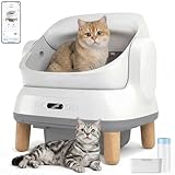 Devoko Katzenklo selbstreinigend, selbstreinigende Katzentoilette und automatische Katzentoilette mit offenem Design, XXL-Größe, APP-Steuerung und sicheren Sensoren, geeignet für große Katzen