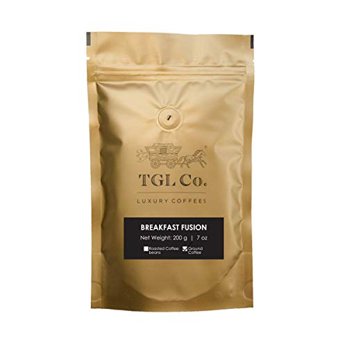 TGL Breakfast Fusion A Blend of Arabica and Robusta Coffee French Press Coffee Coarse Grind 200 Gram | Vacuum Sealed for Freshness