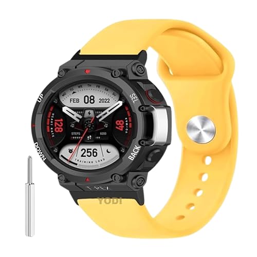 Image of YODI Strap Band Compatible with Amazfit T-Rex 2 Smartwatch Only Soft Silicone | Nylon | Chain | Leather Watch Straps with Installation Adjuster Tool For Amazfit TRex 2