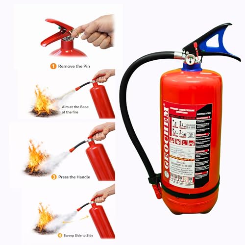Image of ABC Multipurpose Dry Powder Fire Extinguisher - ISI Certified, Portable & Easy to Use - for Home, Office, Car, Shop, Kitchen - Fire Safety Equipment (4kg)