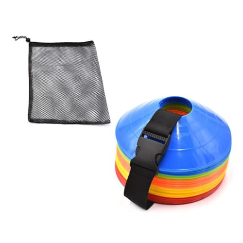 COOLHOOD Nylon Buckle Straps, Football Cones Disc Cones Soccer Agility Cones Sports Training Cones Multicolor Field Marker Plastic Cones with Holder