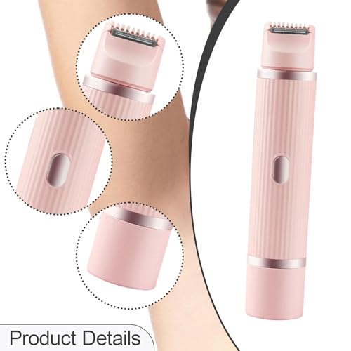 Recortadora facial zona bikini con dos cabezales extraíbles lavables rosa 3