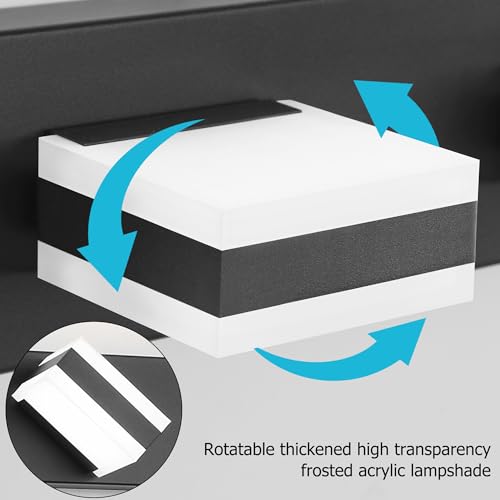 Image of SOLFART Vanity Lights for Bathroom, Black 3 Light Bathroom Light Fixtures Modern Black LED Vanity Light Cool Light 6000K