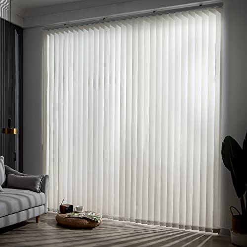 Graywind Customized Vertical Blinds Light Filtering Vertical Blind Free Wand Control Privacy Track Slats Set For Patio Sliding Glass Doors Windows (Dimout White) #TOP1
