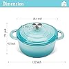 COOKWIN Enameled Cast Iron Dutch Oven, 5 QT Bread Baking Pot with Self Basting Lid, Non-stick Enamel Coated Cookware Pot, Great Christmas Gifts for Family, Teal #1