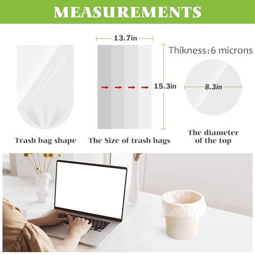 Image of Teivio 1 Gallon(Fit 1-1.2 Gal) 210 Counts Strong Trash Bags 1 Gallon 1.2 Gallon Garbage Bags, Bin Liners, for home office kitchen (Black)