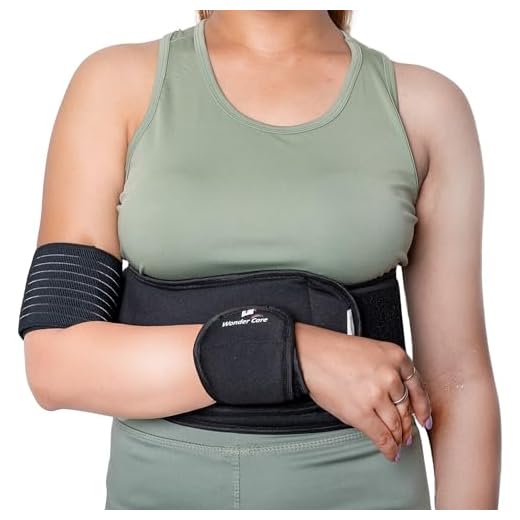 Wonder Care-Left Right Shoulder Immobilizer Arm Sling Elastic Brace for Clavicle Collar Bone Dislocation Subluxation Shoulder stabilizer Compression Brace After Rotator Cuff Surgery - Black-Size 1