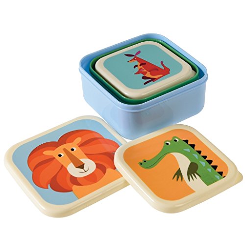 Rex London Children's Reusable BPA Free Snack Boxes (Set of 3) - Colourful Creatures - Image 2