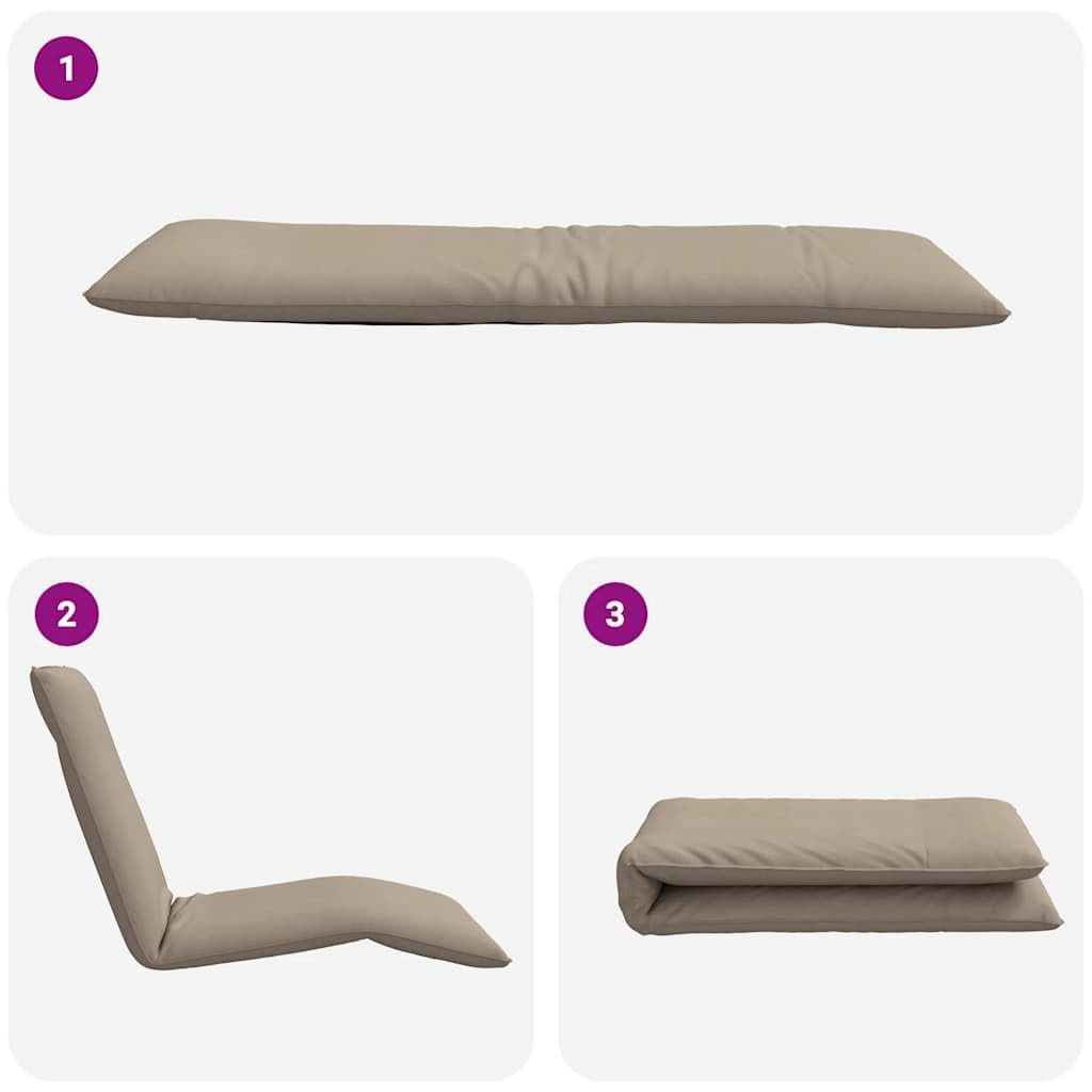 Składany leżak ogrodowy Taupe 175x54x8,5 cm Oxford Fabric wodoodporny z regulacją oparcia 5 poziomów na plażę i do domu