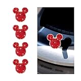 KHGUZ Bling Car Tire Valve Stem Caps, 4PCS Dustproof Crystal Rhinestone Mickey...