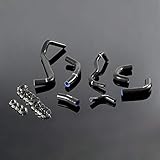 PIT66 Silicone Radiator Coolant Hose Kit,Compatible with 2003-2004 Honda CBR600RR CBR600 RR Black with Clamps
