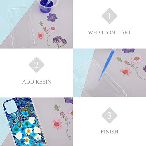 Vetivr 4 Pieces Transparent Diy Phone Case Diy Epoxy Resin Mobile Phone Case Anti-Slip Clear Phone Case Including 2 Hard Shells And 2 Soft Shells Compatible With Iphone 12/12 Pro 6.1 Inch #TOP2