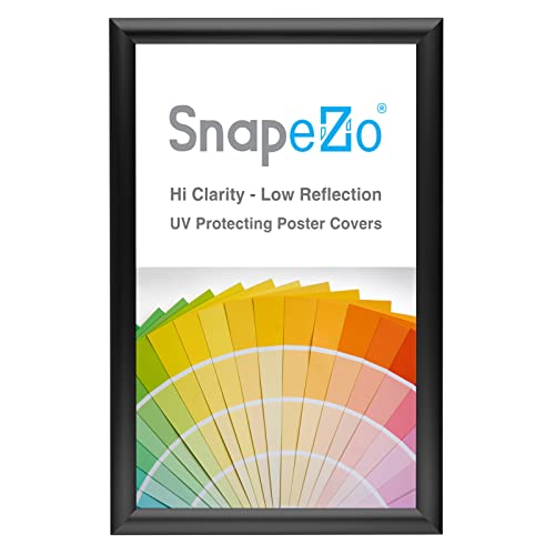 Snapezo Poster Frame 8.5X14 Inches, Black 1 Inch Aluminum Profile, Front-Loading Snap Frame, Wall Mounting, Sleek Series #TOP1