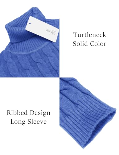 Image of COOFANDY Men's Slim Fit Turtleneck Sweater Casual Twisted Knitted Pullover