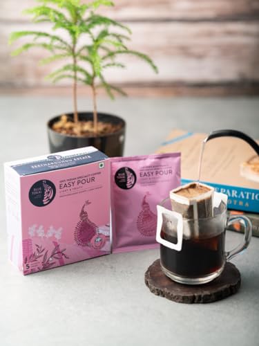 Image of Blue Tokai Coffee Roasters Easy Pour Over Coffee Drip Bags | Seethargundu Estate - Light Roast | Pack Of 5 Sachets | 100% Arabica Beans | Ready to Brew in 2 Mins | Just Pour In Hot Water