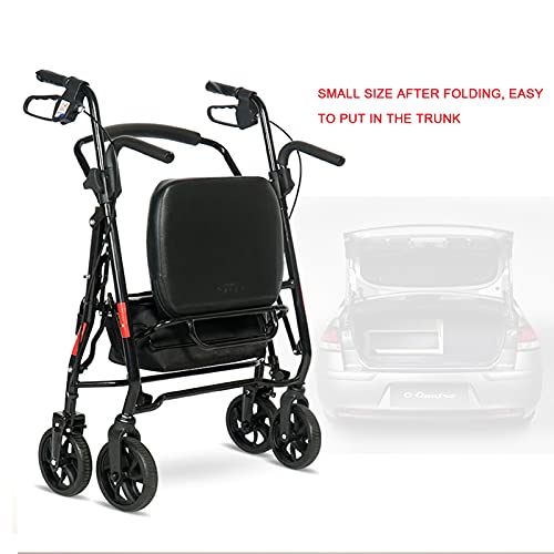 Andador Rollator portátil para idosos, andador de rolamento para idosos com mobilidade com assento,