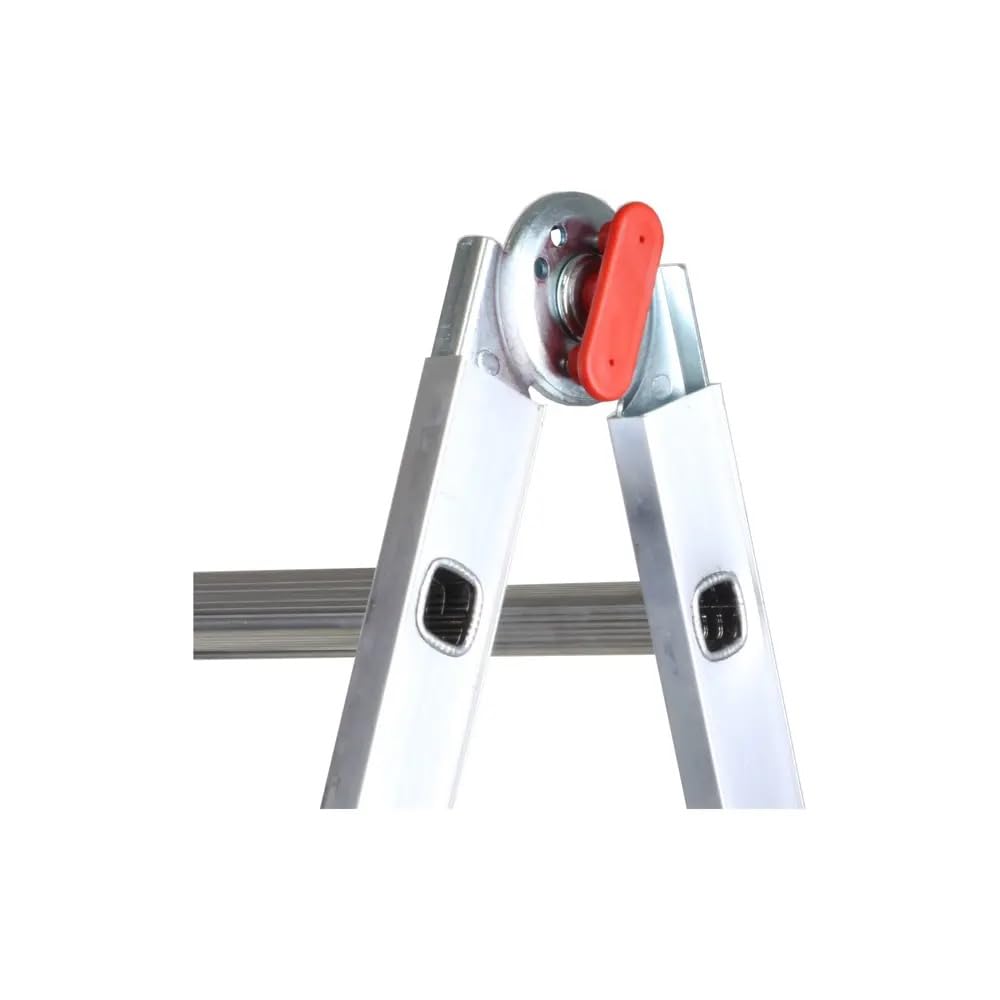 Svelt Scala Telescopica Multiposizione in Alluminio con Base Allargata – Uso Domestico e Hobbistico – A Sfilo, Cavalletto e per Scale. 8+8 Gradini