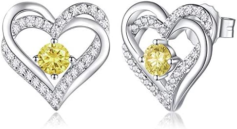 CDE Women Earrings 925 Sterling Silver Heart Stud Jewellery for Women Christmas Anniversary Birthday Jewelry Gifts for Her Women