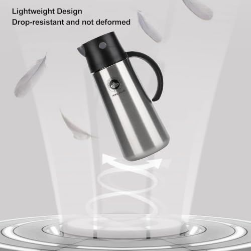 Cyrank Distributeur d'huile 25 oz 750 ML bouteille d'huile en acier inoxydable distributeur d'huile d'olive décanteur conteneur pour cuisine cuisson cuisson, bouteille huile(Le noir) – vue 6