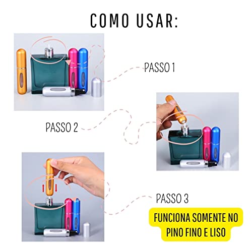 Mini Spray Porta Perfume 5ml Recarregável (Preto Brilhante)