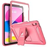 TiMOVO Case for iPad (A16) 11th Generation 11 Inch 2025, iPad 10th Generation Case 2022 with Screen Protector, Heavy Duty Shockproof Rugged Protective Cover, Watermelon Pink