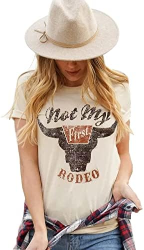 GEMLON Womens Western Graphic Shirts Vintage Cowgirl Country T-Shirts Casual Short Sleeve Tees Tops