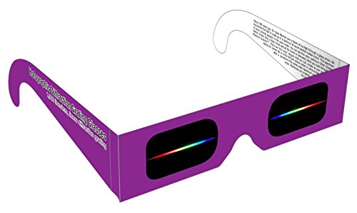 Rainbow Symphony Diffraction Grating Glasses - Linear 1000 Line/Millimeters, Package of 100
