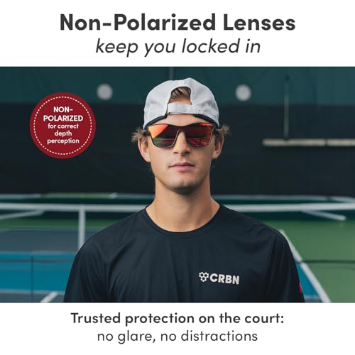 Image of CRBN Pickleball - Drift Pickleball Glasses for Men & Women - Eye Protection - Photochromic Lens Provides Sun & Impact Protection in All Conditions - Meets ANSI Z87.1 & Z80.3