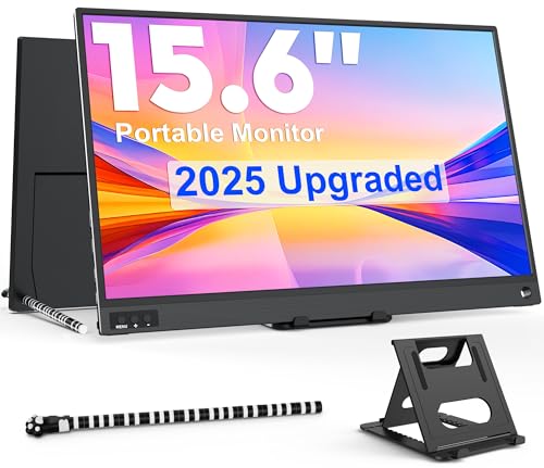 ZSCMALLS Portable Screen, 15.6' 1080P Extended Monitor, 1000:1 100% sRGB USB-C HDMI Portable Display...