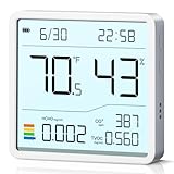 Tarinks 7-in-1 Air Quality Monitor Indoor, Air Analysis Apparatus, 5s Backlight Air Quality Meter for TVOC, HCHO, Temp, Hum, Temperature Humidity Monitor for Home, Office, Hotel