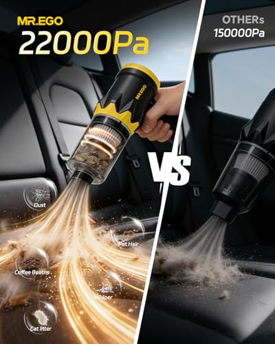 Mr.ego V1 Cordless Car Vacuum (USB-C, 22,000Pa, 1 lb) — view 8