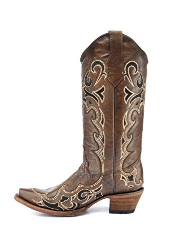 Corral Boots Women's Brown/Black Side Embroidery Western Boot4