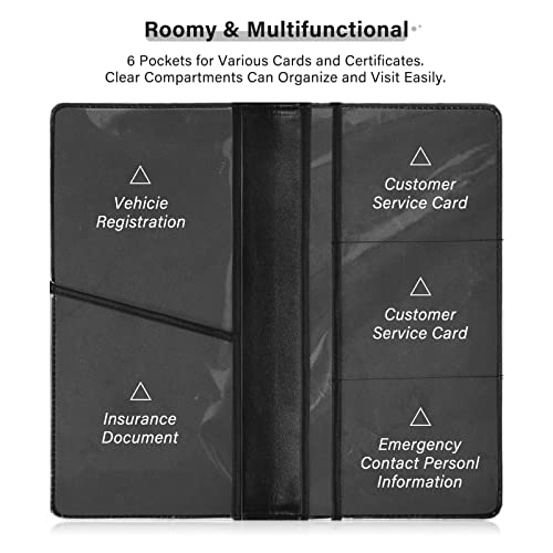 Custom Premium Leather Auto Registration Insurance & ID Card Holder Personalized Men Women Truck Accessories for ID, Driver's License, Key Contact Information Cards Rose Red4