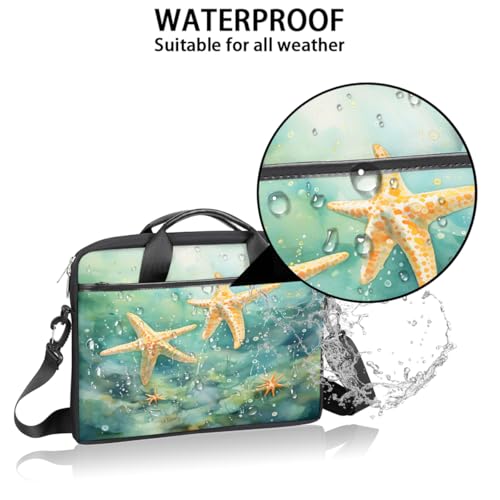 Bolsa para portátil acuarela estrella de mar 15 pulgadas miniatura 3