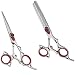 SURGICAL ONLINE Professional Hair Cutting Scissors Set, Razor Edge Thinning Texturizing Shears for Barber Hairdressing Salon Adjustable Finger Ring + Zipper Case, Stainless Steel