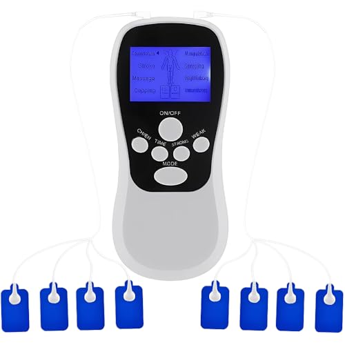 KBIBCK Simulateur de douleur périodique - Simulateur de travail - Appareil de stimulation contre la douleur - 8 modes - 8 patchs - 15 niveaux réglables - Massage pour bras, jambes, dos - Plus de