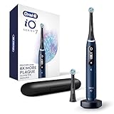 Oral-B iO Series 7G Rechargeable Electric Toothbrush with Visible Pressure Sensor to Protect Gums, 2 Min Timer, 5 Cleaning Settings, 2 Replacement Toothbrush Heads, and Travel Case, Blue