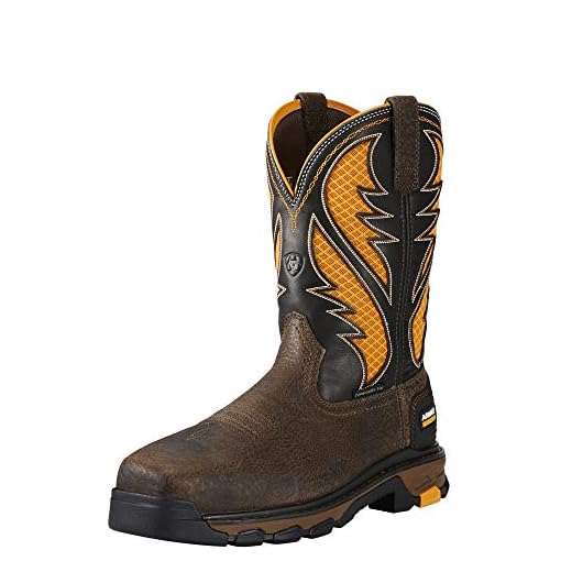 Ariat Mens Intrepid VentTEK Composite Toe Work Boot Cocoa Brown/Work Orange 12 Wide
