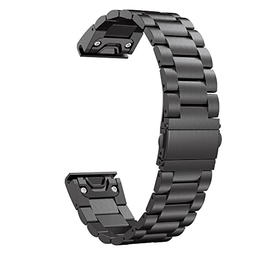 Ceinture en acier 26mm pour Garmin Fenix 7X et 6X Pro finition de qualité