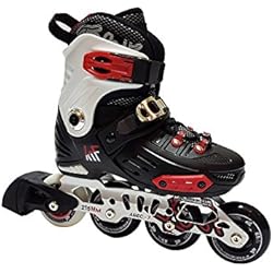 Patines En Linea Freeskate KRF Freeskate First Patines en línea, Hombre, Negro/Rojo, S (28-31)