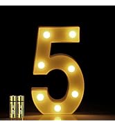 HONPHIER LED Number Lights Marquee Decoration Light Up Numbers Night Light Lights Sign for Home ...