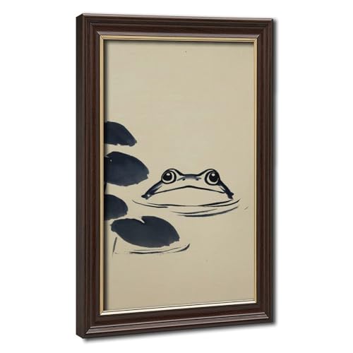 Poster rétro japonais grenouille sur toile haut de gamme de 20,3 x 30,5 cm