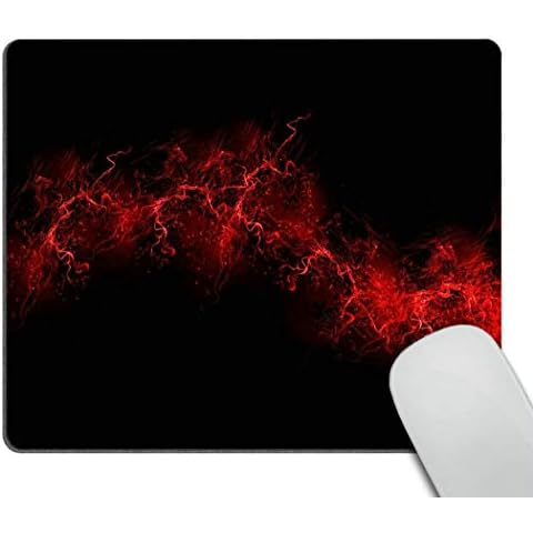 Wasach Black Background Red Color Paint Explosion Burst Red Black Mouse Pad Rectangle 240x200x3mm Cover
