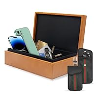 BOODPET Faraday-Box zum Schutz vor Keyless Entry – Hochwertige RFID-Signalabschirmungshülle aus Leder mit 2 Faraday-Beuteln (braun)