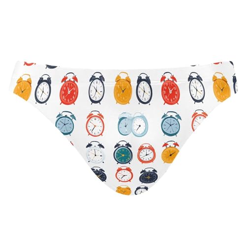 Men's Swim Briefs Cute Clock Swimsuit Beach Swimwear Bikini M B0404929