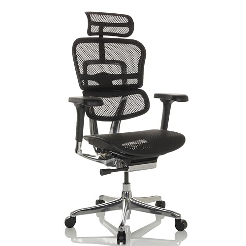 hjh OFFICE Bürostuhl ergonomisch ERGOHUMAN GEN2 Originales Design, 24h Einsatz Bürosessel mit Flexibler Lordosenstütze, Netz Schwarz